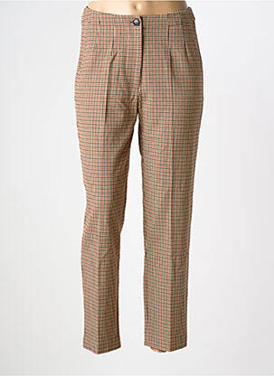 Pantalon chino închidere cu fermoar sub clapetă cu nasturi mărime normală maro NICE THINGS femeie