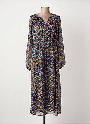 Rochie lungă mâneci lungi mâneci lungi albastru C'EST BEAU LA VIE femeie