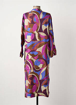 Rochie midi imprimeu fantezie mâneci lungi violet HARTFORD femeie