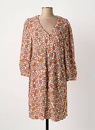 Rochie scurtă mâneci 3/4 mâneci 3/4 portocalie C'EST BEAU LA VIE femeie