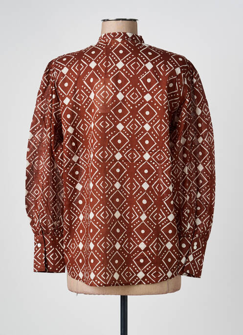 Cămașă imprimeu fantezie mâneci lungi maro HARTFORD femme