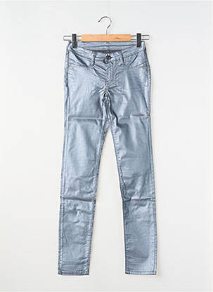 Pantalon slim țesătură acoperită argintiu TEDDY SMITH fată