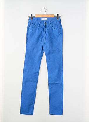Pantalon slim țesătură poplin albastru TEDDY SMITH fată