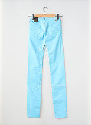 Pantalon slim țesătură poplin mărime reglabilă albastru TEDDY SMITH fată