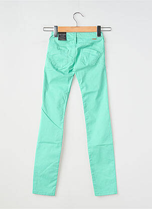 Pantalon slim țesătură poplin mărime reglabilă verde TEDDY SMITH fată