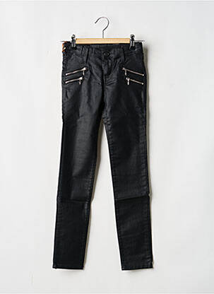 Pantalon slim țesătură acoperită mărime reglabilă negru TEDDY SMITH fată