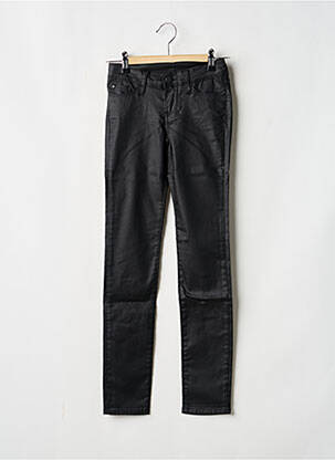 Pantalon slim țesătură acoperită mărime reglabilă negru TEDDY SMITH fată