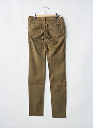 Pantalon slim închidere cu fermoar sub clapetă cu nasturi verde TEDDY SMITH fată