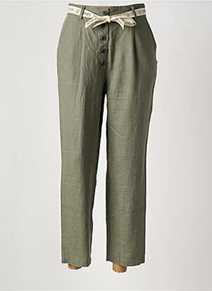 Pantalon chino verde LE TEMPS DES CERISES femeie