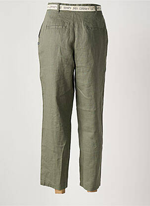 Pantalon chino țesătură poplin mărime normală verde LE TEMPS DES CERISES femeie
