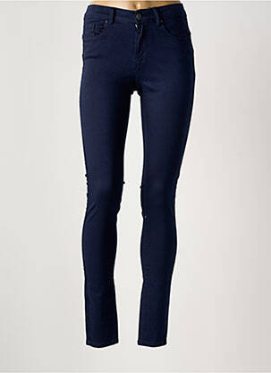 Pantalon slim țesătură poplin mărime normală albastru VERO MODA femeie