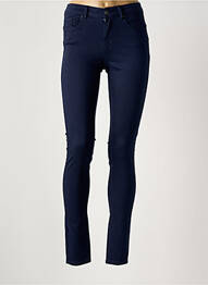 Pantalon slim țesătură poplin mărime normală albastru VERO MODA femeie