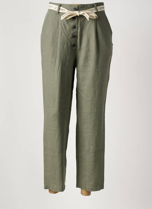 Pantalon chino verde LE TEMPS DES CERISES femeie