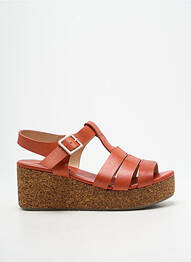 Sandale/pantofi decupați material neted toc de 4 la 6 cm roșu NEOSENS femme