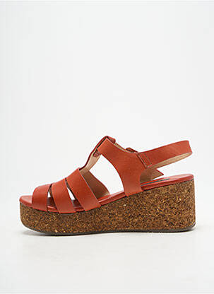 Sandale/pantofi decupați material neted toc de 4 la 6 cm roșu NEOSENS femeie