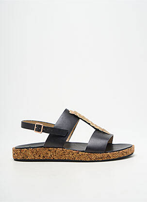 Sandale/pantofi decupați material neted toc plat până la 3 cm negru NEOSENS femeie