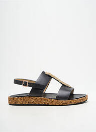 Sandale/pantofi decupați material neted toc plat până la 3 cm negru NEOSENS femme