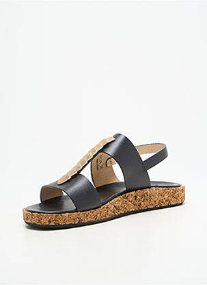 Sandale/pantofi decupați material neted toc plat până la 3 cm negru NEOSENS femeie