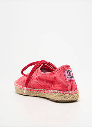 Espadrile închidere cu șireturi toc plat până la 3 cm roz NATURAL WORLD femeie