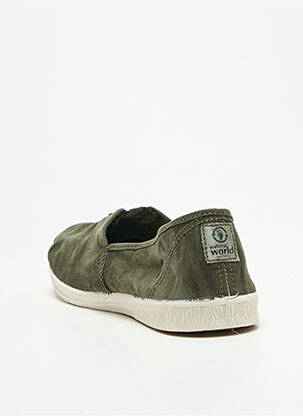 Slip-on-uri vârf rotund toc plat până la 3 cm verde NATURAL WORLD femeie