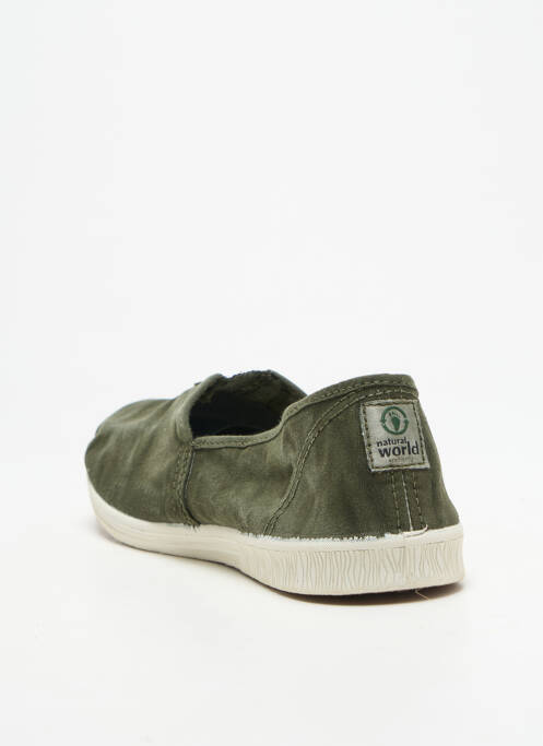 Slip-on-uri vârf rotund toc plat până la 3 cm verde NATURAL WORLD femme