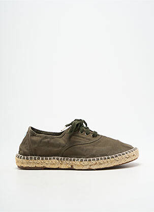 Espadrile închidere cu șireturi toc plat până la 3 cm verde NATURAL WORLD femeie