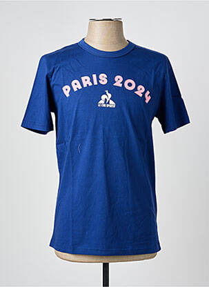 Tricou croială dreaptă mâneci scurte albastru LE COQ SPORTIF bărbat