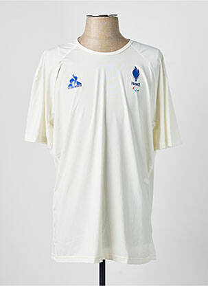 Tricou croială dreaptă mâneci scurte alb LE COQ SPORTIF bărbat