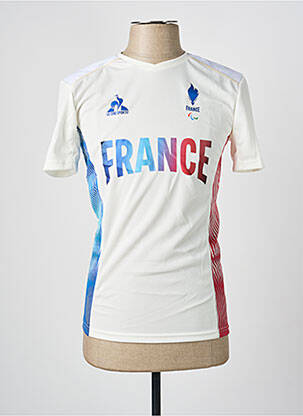 Tricou croială cambrată mâneci scurte alb LE COQ SPORTIF bărbat