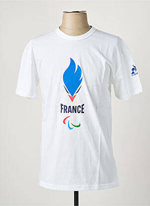 Tricou croială dreaptă mâneci scurte alb LE COQ SPORTIF bărbat