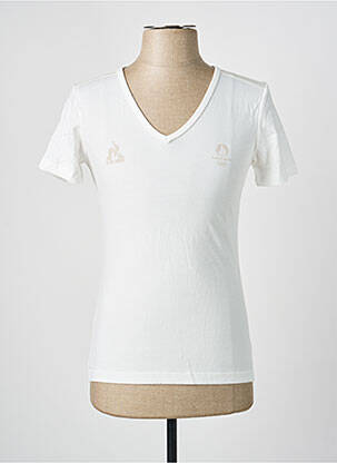 Tricou croială cambrată mâneci scurte alb LE COQ SPORTIF bărbat