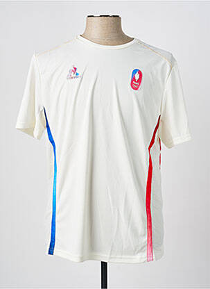 Tricou broderie mâneci scurte alb LE COQ SPORTIF bărbat