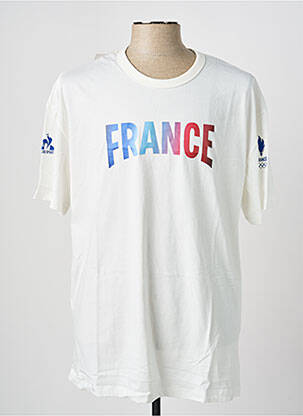 Tricou croială dreaptă mâneci scurte alb LE COQ SPORTIF bărbat