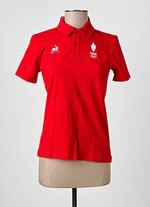 Polo închidere cu nasturi pe față mâneci scurte roșu LE COQ SPORTIF femeie