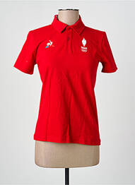 Polo închidere cu nasturi pe față mâneci scurte roșu LE COQ SPORTIF femme