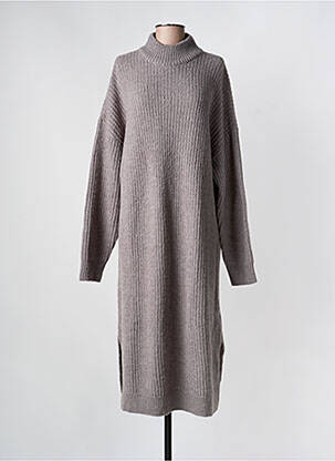 Rochie pulover guler col înalt mâneci lungi gri MINIMUM femeie
