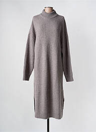 Rochie pulover guler col înalt mâneci lungi gri MINIMUM femme
