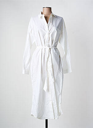Rochie midi mâneci lungi mâneci lungi alb MINIMUM femeie