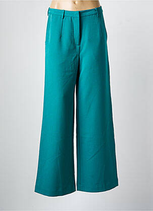 Pantalon larg țesătură crep verde MINIMUM femeie