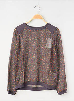 Tricou guler rotund mâneci lungi gri TEDDY SMITH fată