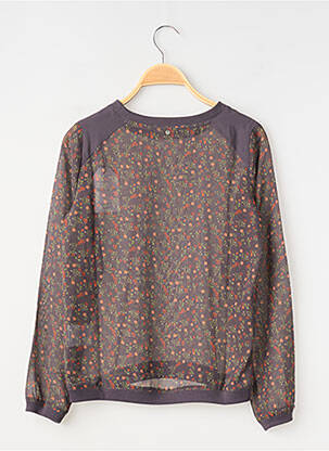 Tricou guler rotund mâneci lungi gri TEDDY SMITH fată