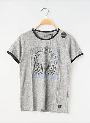 Tricou imprimeu fantezie mâneci scurte gri TEDDY SMITH băiat