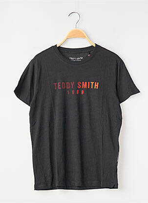 Tricou croială dreaptă mâneci scurte negru TEDDY SMITH garcon