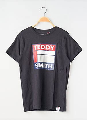 Tricou croială dreaptă mâneci scurte negru TEDDY SMITH băiat
