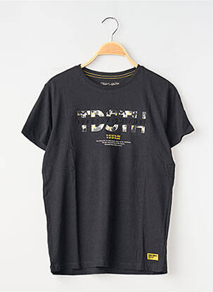 Tricou croială dreaptă mâneci scurte negru TEDDY SMITH garcon