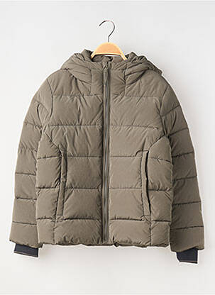 Geacă matlasată finisaj interior dublat cu glugă verde TEDDY SMITH băiat