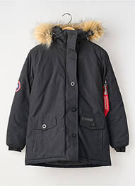Parka buzunare cu glugă negru NORTH VALLEY băiat