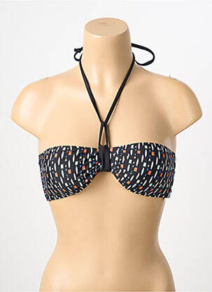 Sutien de costum de baie bretele elastice reglabile sutien balconet cu decolteu înalt negru PIECES femeie