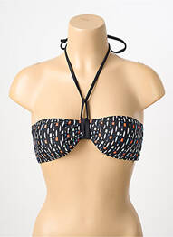 Sutien de costum de baie bretele elastice reglabile sutien balconet cu decolteu înalt negru PIECES femeie