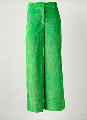 Pantalon evazat închidere cu fermoar sub clapetă cu nasturi verde ESSENTIEL ANTWERP femeie
